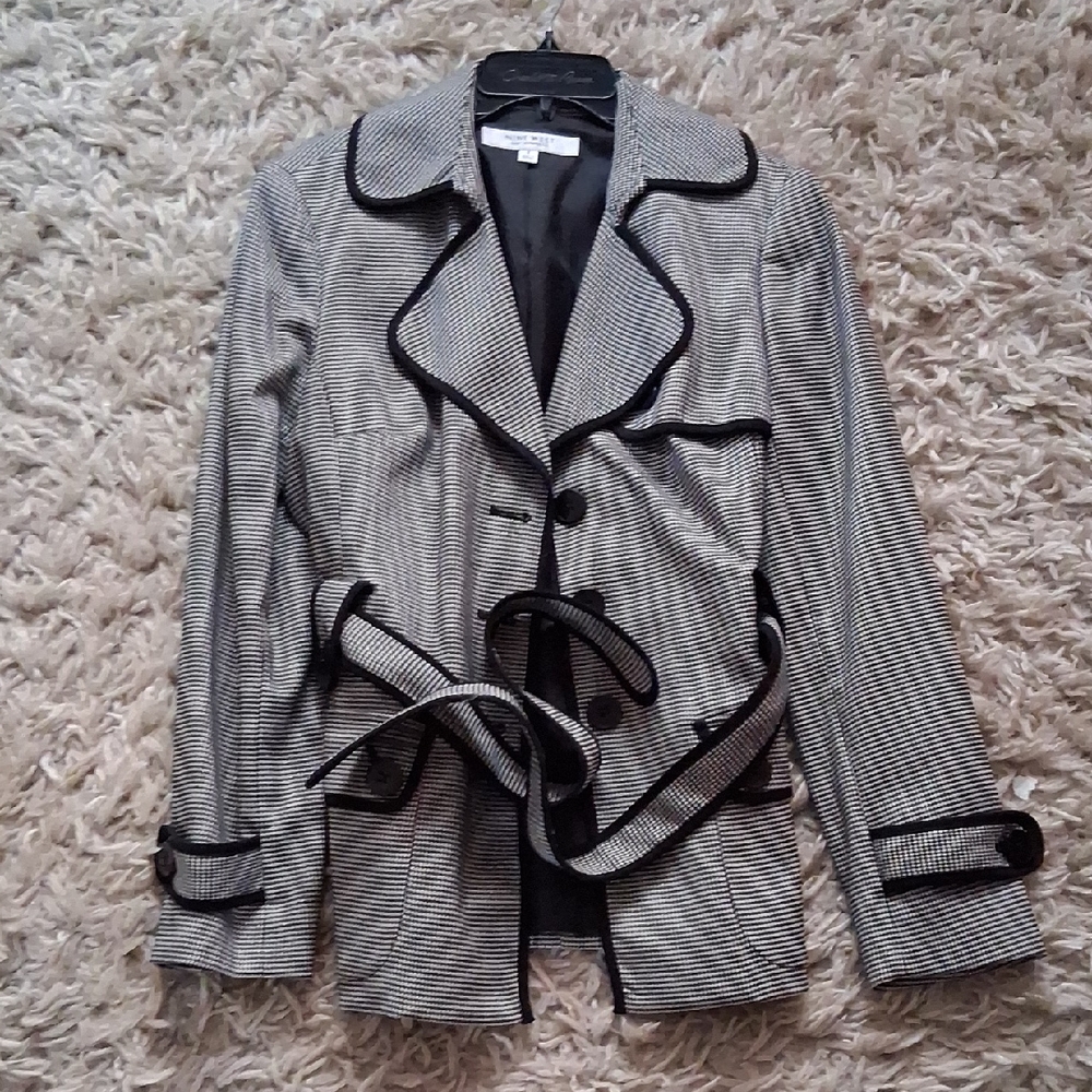 Nine West Black and White Trench Coat